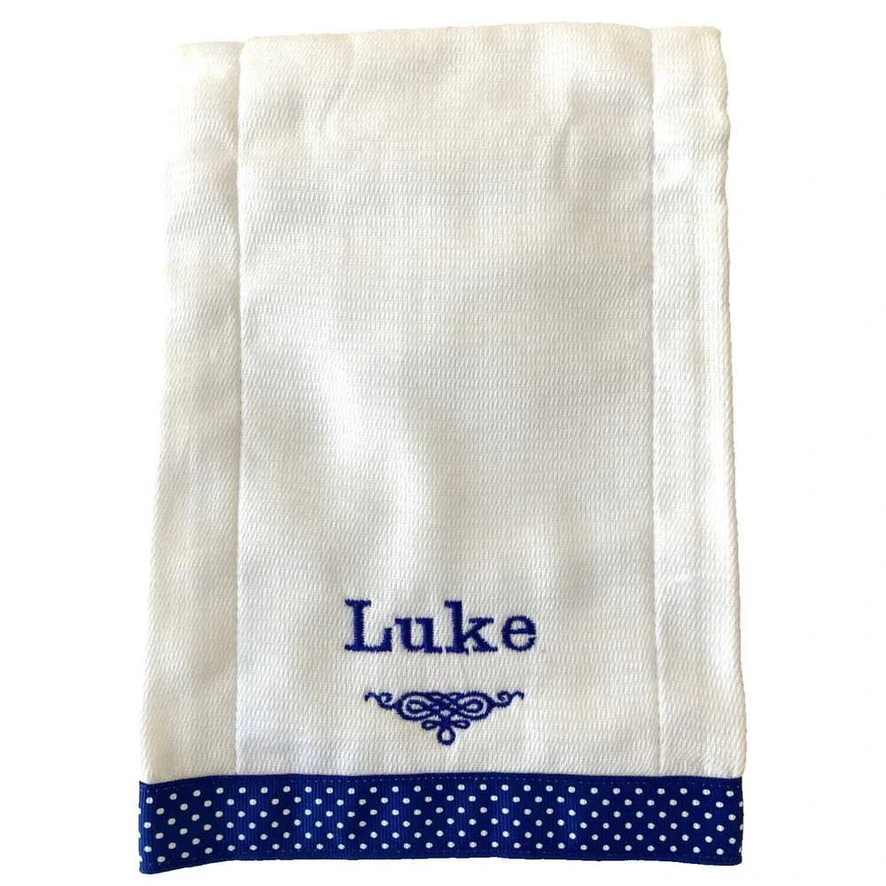 Baby Decorated Burp Cloths Name LUKE Lot of 2